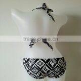 Fahion Hi-quality Sex Black&white Print Swim Bra&bottom thumbnail-4