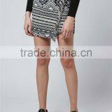Elegant Brand Women Tassel Wrap Skirts Grey Jacquard Weave Clothing Cotton Fabric Skirts thumbnail-2