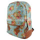 New Girls Canvas Flower Rucksack Backpack School College Travel Bag 15934 thumbnail-1
