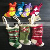 Christmas Decoration Knitted Sock Mini Knitted Christmas Hat Mini Knitted Christmas Scarf thumbnail-1