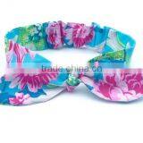 Soft Baby Headband Elastic With Bow Girls Hair Headbands Pure Or Floral Colour thumbnail-1