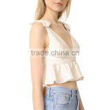 2017 OEM Girls Charming Bow Shoulder Harness Crop Cute Blouses thumbnail-3