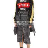 2017 OEM Spring Retro Frayed Hem Splited Checkered Skirt thumbnail-3