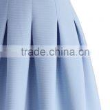 2016 Guangzhou Shandao Factory Summer New Arrivals Casual Pleated Blue High Waist Half Chiffon Lady Skirt thumbnail-3