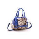 Blue Genuine Leather Animal Print Handbags , Adjustable Shoulder Strap thumbnail-1