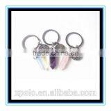 High Quality Rose Quartz & Zodiac Charm Keychain Yiwu Wholesale