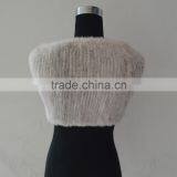 SJ913-03 Wholesale Elastic Net Knitting White Mink Fur Stole thumbnail-4