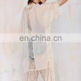 China Supplier Fashion Summer White Open Front Women Sexy Long Lace Kimono Cardigan thumbnail-4