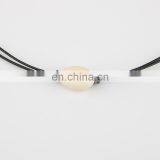 Fashion Chocker Necklaces Black Korea Wax Rope Choker Necklace With Shell thumbnail-3