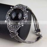 Retro Exaggerated Alloy Multicolor Gemstone Bracelet, Enamel Fashion Jewelry Bracelets, Onyx Bracelet thumbnail-5