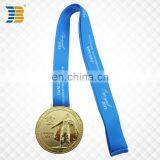 Russia Custom Engraved Gold Medal With Ribbon for Powerlifting Game
