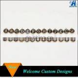 Gold Tone Black Enamel Round Initial Charm, Wholesale Initial Charms