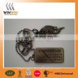 Battlefield Antique Gold Antique Brass Military Dog Tag