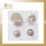 Flat Capped Spring Snap Button Metallic Trimming for Garment Matt Silver Finish