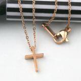 Stainless Steel Cross Pendant Religious Jewelry Necklace Pendant Rose Gold Necklace thumbnail-3