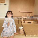 6650-2 Chinese Traditional Girls White and Blue Floral Cheongsam Dress thumbnail-3