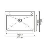 Guangdong Dongyuan Kitchenware 650×450×225mm POSCO SUS304 Stainless Steel Single Bowl Overmount Handmade PVD Kitchen Sink (DY-D6545HJ) thumbnail-2