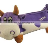 20cm purple cow shape plush pencil case