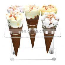 Ice Cream Cone Holder 6 Hole Acrylic Ice Cream Cone Holder Stand