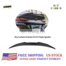 Drop Shipping G14 V Style Real Dry Carbon Fiber Rear Car Trunk Boot Spoiler For BMW 8 Series G14 Carbon Spoiler 2020+ thumbnail-3