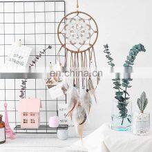 Free Shipping Online Macrame White Hanging Feather Wall Deco Bead Easy Craft Wholesale Home Decor Dream Catchers thumbnail-4