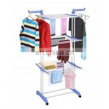 Folding Drying Rack Indoor Stainless Steel Three-layer k Household Multifunctional Towel Rack Shelf thumbnail-1