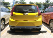 The Chevrolet Seau is surrounded by a 2009-13 Scio front and rear spoiler skirt, and the seau bumper chin lip