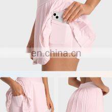 Low MOQ New Sexy Pleated Two In One With Shorts Golf Tennis Sports Wear Mini Skirt Women Workout Gym Outdoor Sportswear thumbnail-2