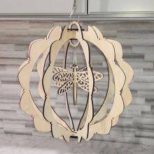 Wooden Hummingbird Windmill Pendant