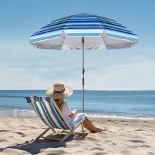 Beach Umbrella – 2m Silver UV Fabric, Aluminum Alloy Frame – Promotional OEM thumbnail-1