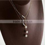 2015 Elegant Fine Jewelry Nature Pearl Alloy White Color Chain Necklace Contracted Sweet Pearl Necklace thumbnail-2