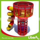 Indoor Trampoline Spider Clmbing Tower with Playground Tube Slide
