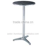 Stainless steel top stand up aluminium folding long high bar table