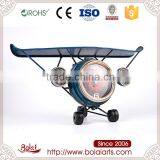 Glossy Blue Glider Design Round Black Dial Antique Quartz Clock thumbnail-1