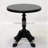 Round Shape Hand Carved Leg Wooden Coffee Table/ Black Color Restaurant Table(DT-949 )