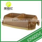 Square Bamboo Fiber Eco-Friendly Pet Two Way Bowl Slow Eating Dog bowl Cat Bowl