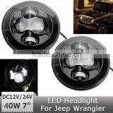 7" Round LED Projection Daymaker Headlight Car Headlight Kit for Harley Motorcycles Jee-p Hummer Lan-d Rover Quality Choice thumbnail-1