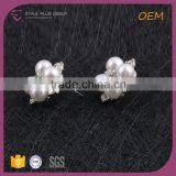 E77998K01 STYLE PLUS Flower Pearl Crystal Stud Earrings Glass Crystal Stone White Pearl Earrings Hot Sale in China thumbnail-3