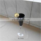 Elegant Black Colored Long Stem Glass Champagne Flute thumbnail-4