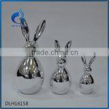 Handmade Electroplating Ceramic Rabbit for Easter Decoration