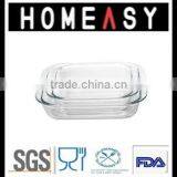 Glassware High-borosilicate Square Glass Bakeware 2 in 1 Set For Promotion thumbnail-1