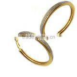18k Gold Plated Hoop Design Adorned With Strips of Crystal Dust Earring thumbnail-1