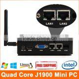 Wholesale Mini PC Dual NIC Quad Core Celeron J1900 Mini PC 2 LAN Port With WiFi&Bluetoth 3.0 USB 3.0 thumbnail-1