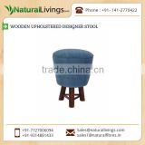 Optimum Quality Soft Material Made Wooden Upholstered Designer Stool for Sale