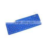 106 Keys USB Silicone Transparent Keyboard-blue