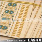 New metallic gold temporary tattoo,metal tattoo stickers                        
                                                Quality Choice