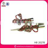 2014 New Designed Fancy Red Diamante Bow Hair Clips thumbnail-1