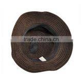 China OEM Custom Brown Bucket Hat 100% Plain Wool Wide Brim Bucket Hat thumbnail-4