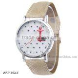 2016 Personalized Anchor Navy Blue Jean Wristwatch Canvas Wrist Watch thumbnail-3