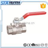 ART.1001 0.75 1.5 2 inch brass ball valve with forged CW617n materal and stainless steel handle and npt bsp female thread CW602N
